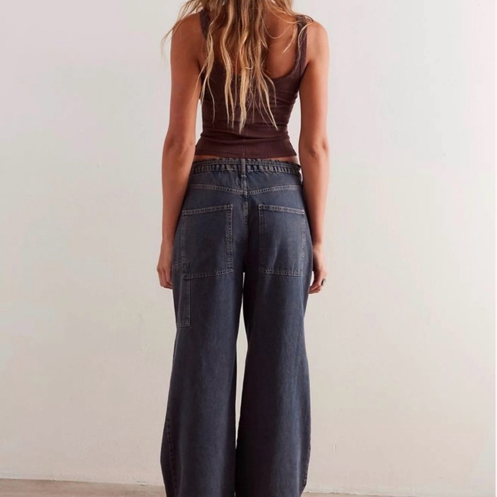 Free People We The Free CRVY Outlaw Wide-Leg Jeans/Ian Indigo/Size XS - Picture 2 of 11